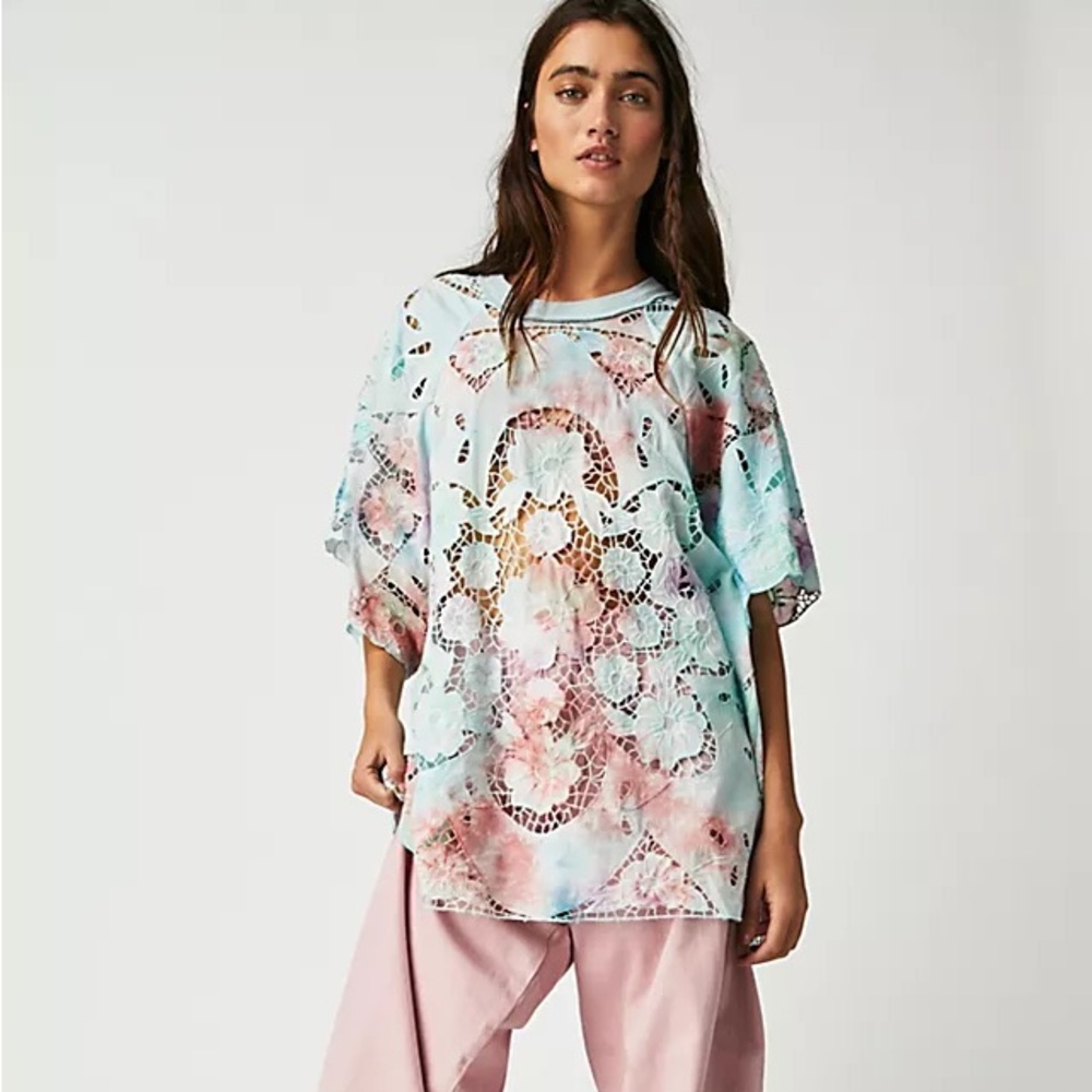 Free People Lace Tunic- Sunrise Tee